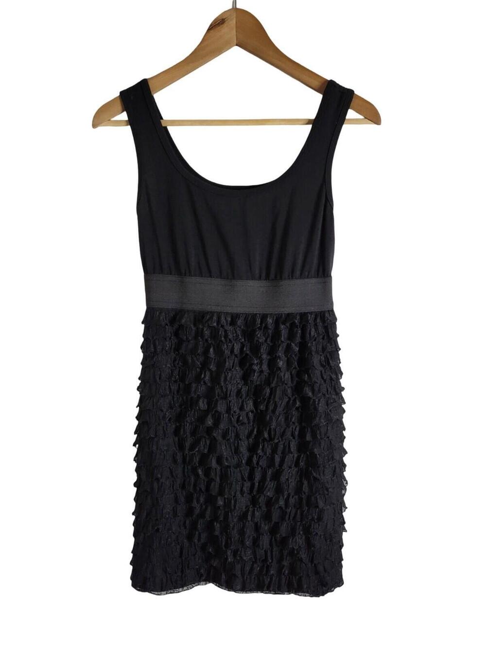 Xhilaration Multi-tiered Ruffled Skirt Black Tank Dress Whimsigoth Gothic Sz S